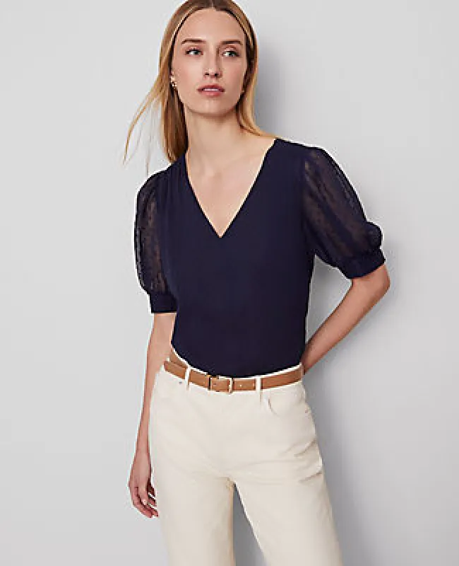 Ann Taylor V-Neck Popover Top sold by Ann Taylor