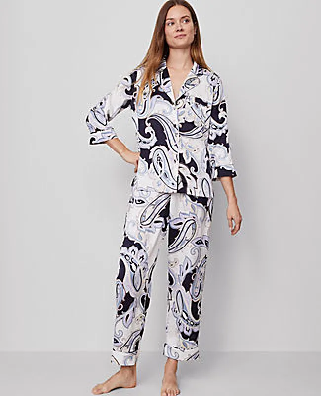 Ann Taylor Paisley Silk Pajama Set sold by Ann Taylor
