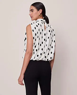 Ann Taylor Dotted Mock Neck Bubble Hem Top sold by Ann Taylor product image thumbnail 2
