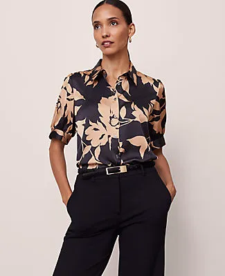 Ann Taylor Floral Satin Blouse sold by Ann Taylor