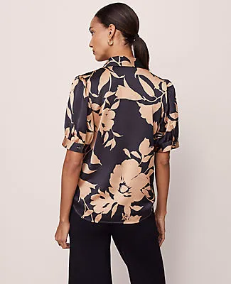 Ann Taylor Floral Satin Blouse sold by Ann Taylor product image thumbnail 2
