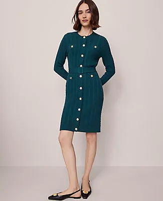 Ann Taylor Belted Cable Sweater Dress sold by Ann Taylor product image thumbnail 2