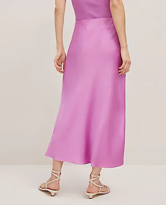 Ann Taylor Satin Bias Midi Slip Skirt sold by Ann Taylor product image thumbnail 3