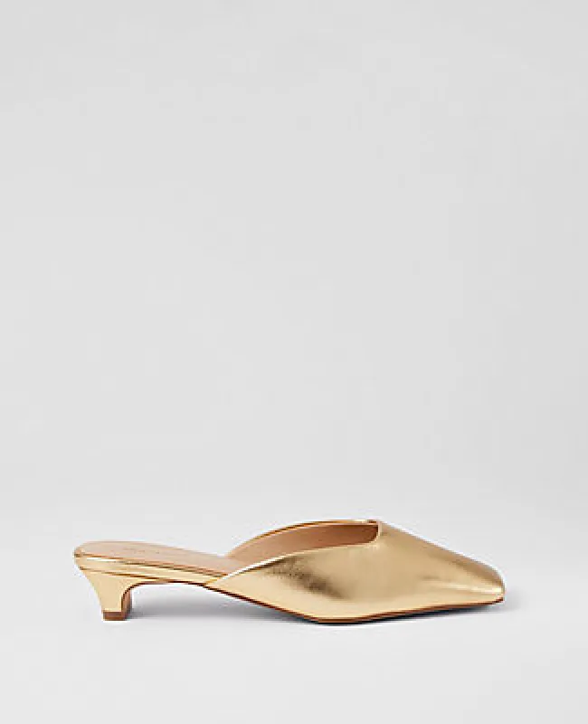 Ann Taylor Metallic Kitten Heel Mule Pumps sold by Ann Taylor