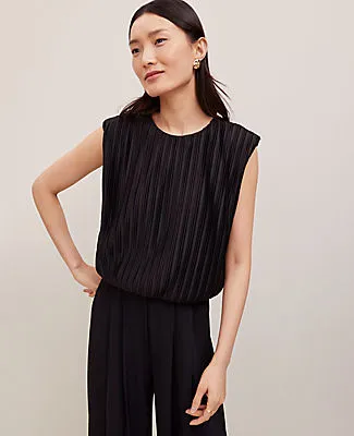 Ann Taylor Pleated Bubble Hem Top sold by Ann Taylor