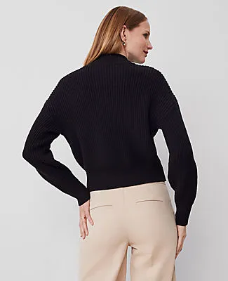 Ann Taylor Ribbed Mock Neck Wedge Sweater sold by Ann Taylor product image thumbnail 2