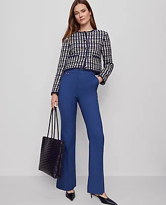 Ann Taylor The Petite Slim Flare Trouser Pant in Bi-Stretch sold by Ann Taylor product image thumbnail 4