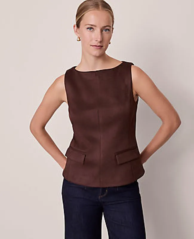 Ann Taylor Petite Faux Suede Shell Top sold by Ann Taylor