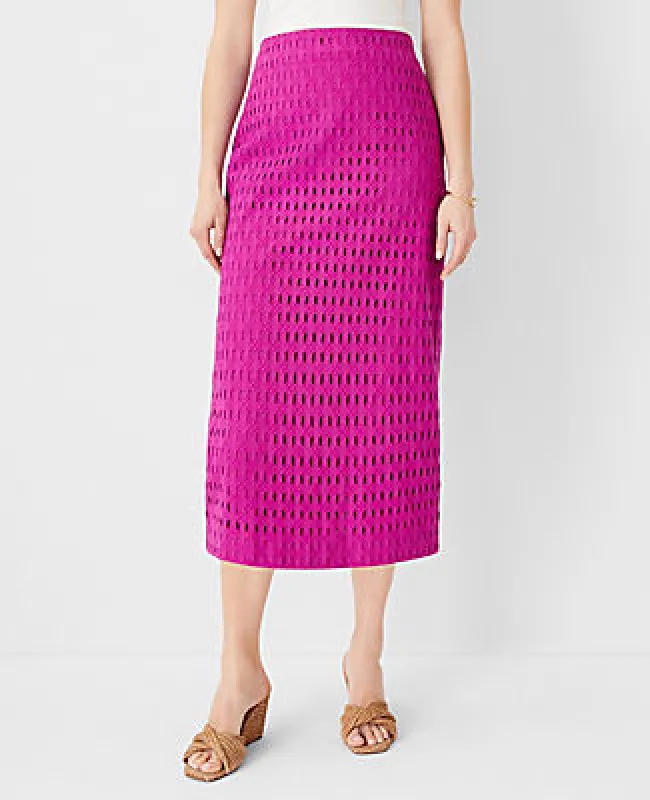 Ann Taylor Petite Eyelet A-Line Skirt sold by Ann Taylor