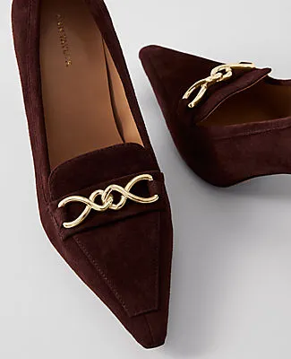 Ann Taylor Chain Pointy Toe Suede Pumps sold by Ann Taylor product image thumbnail 2