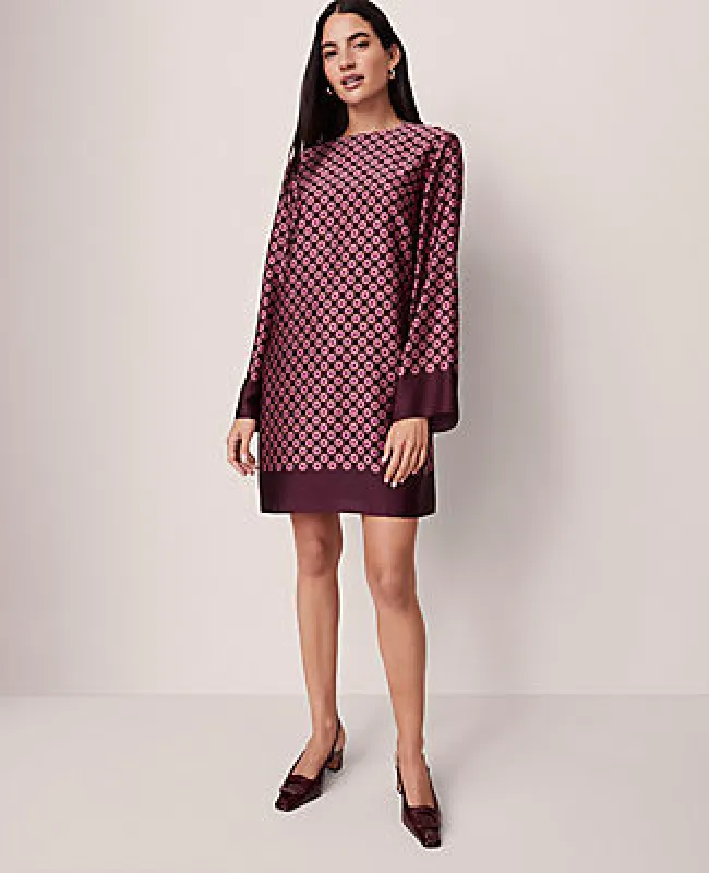 Ann Taylor Petite Geo Satin Shift Dress sold by Ann Taylor