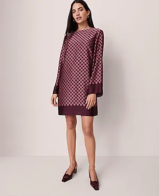 Ann Taylor Petite Geo Satin Shift Dress sold by Ann Taylor
