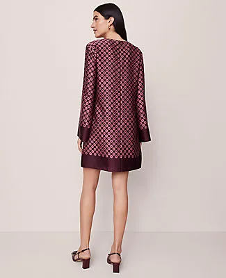 Ann Taylor Petite Geo Satin Shift Dress sold by Ann Taylor product image thumbnail 2