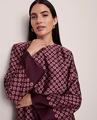 Ann Taylor Petite Geo Satin Shift Dress sold by Ann Taylor product image thumbnail 3