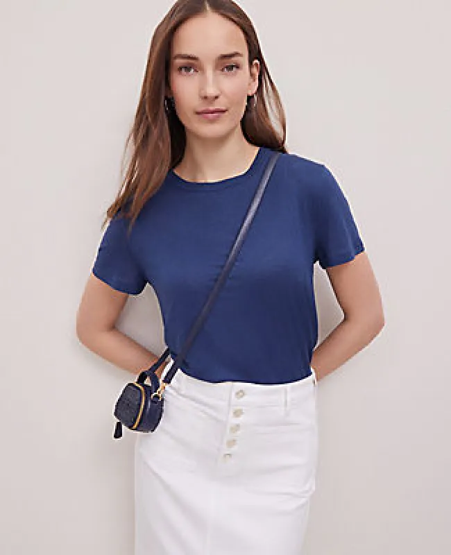 Ann Taylor Weekend Collection Linen Blend Tee sold by Ann Taylor