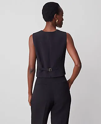 Ann Taylor The Petite Cropped Vest in Fluid Crepe sold by Ann Taylor product image thumbnail 2
