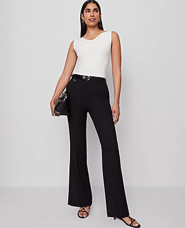 Ann Taylor The Petite Slim Flare Trouser Pant in Bi-Stretch sold by Ann Taylor