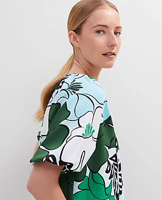Ann Taylor Petite Tropical Bubble Hem Blouse sold by Ann Taylor product image thumbnail 3