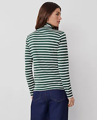 Ann Taylor Weekend Collection Striped Turtleneck Top sold by Ann Taylor product image thumbnail 2