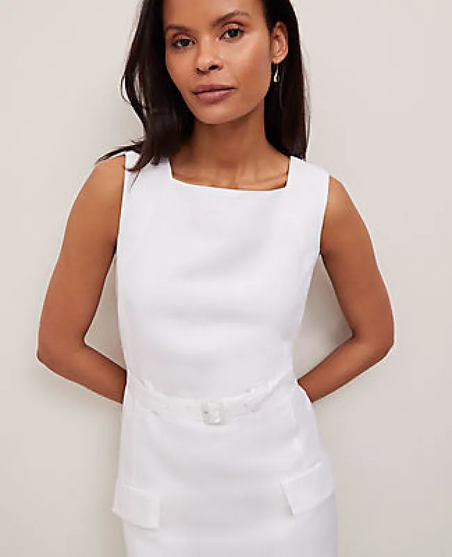 Ann Taylor Linen Blend Square Neck Sheath Dress sold by Ann Taylor