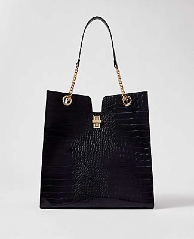 Ann Taylor Croco Large Tote Bag sold by Ann Taylor