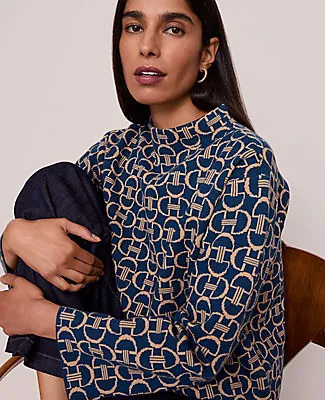 Ann Taylor Chain Link Print Sweater sold by Ann Taylor product image thumbnail 3