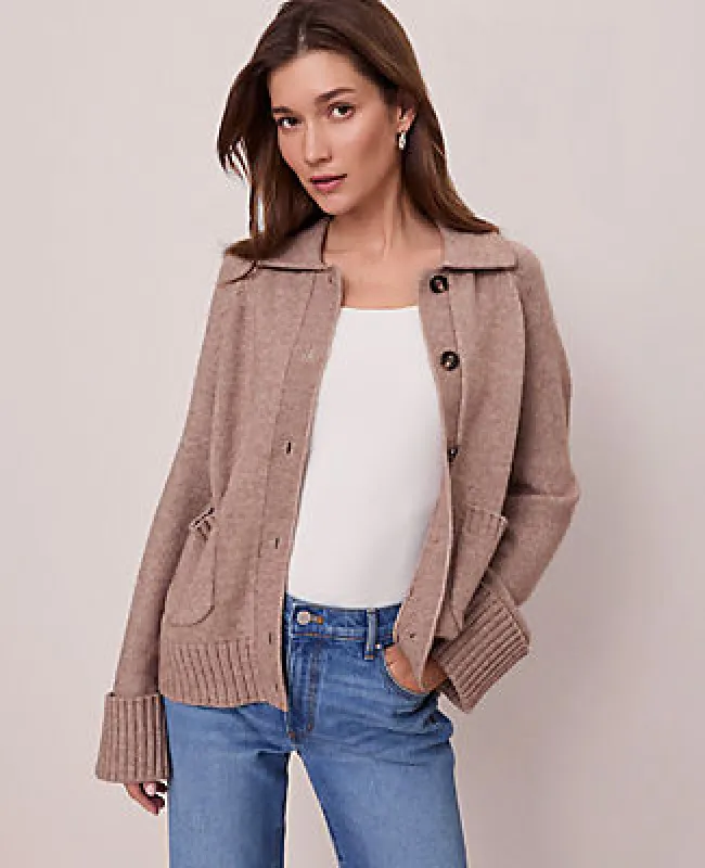 Ann Taylor Weekend Collection Collared Cardigan sold by Ann Taylor