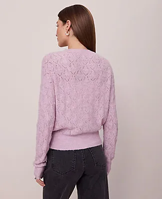Ann Taylor Weekend Collection Pointelle Henley Sweater sold by Ann Taylor product image thumbnail 2