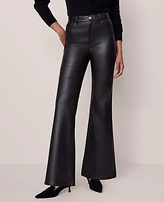Ann Taylor The Faux Leather Flare Pant sold by Ann Taylor product image thumbnail 2