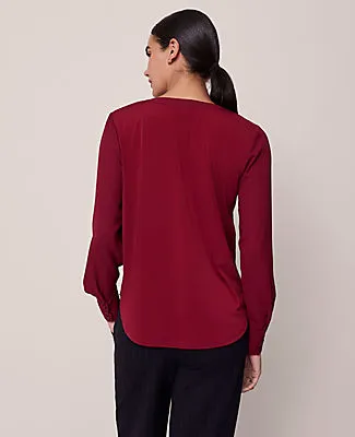 Ann Taylor Petite Mixed Media Pleates Top sold by Ann Taylor product image thumbnail 2