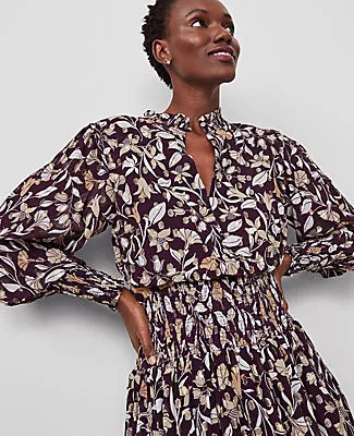 Ann Taylor Petite Floral V-Neck Maxi Dress sold by Ann Taylor product image thumbnail 3