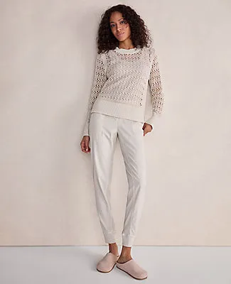 Ann Taylor Haven Well Within Organic Cotton Linen Open Stitch Crewneck Sweater sold by Ann Taylor product image thumbnail 3