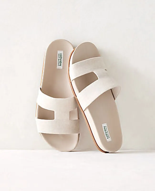 Ann Taylor Haven Well Within Linen Cutout Slides sold by Ann Taylor