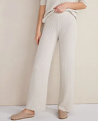 Ann Taylor Haven Well Within Organic Cotton Ribbed Straight Leg Pants sold by Ann Taylor