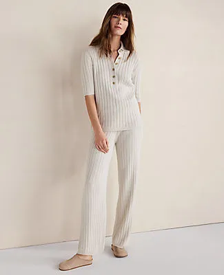 Ann Taylor Haven Well Within Organic Cotton Ribbed Straight Leg Pants sold by Ann Taylor product image thumbnail 2