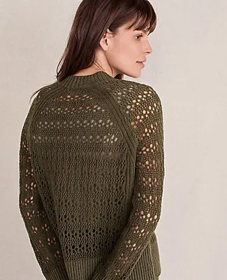 Ann Taylor Haven Well Within Organic Cotton Linen Open Stitch Crewneck Sweater sold by Ann Taylor product image thumbnail 2