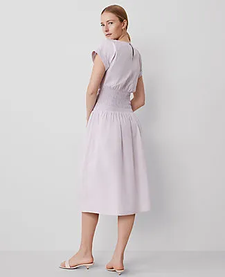 Ann Taylor Petite Smocked-Waist Midi Flare Dress sold by Ann Taylor product image thumbnail 2