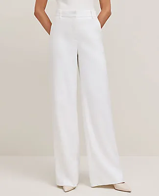 Ann Taylor The Wide-Leg Pant in Herringbone Linen Blend sold by Ann Taylor product image thumbnail 2