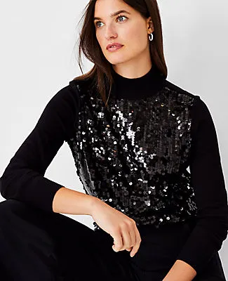 Ann Taylor Sequin Front Turtleneck Sweater sold by Ann Taylor product image thumbnail 4