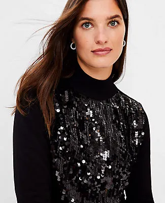 Ann Taylor Sequin Front Turtleneck Sweater sold by Ann Taylor product image thumbnail 5