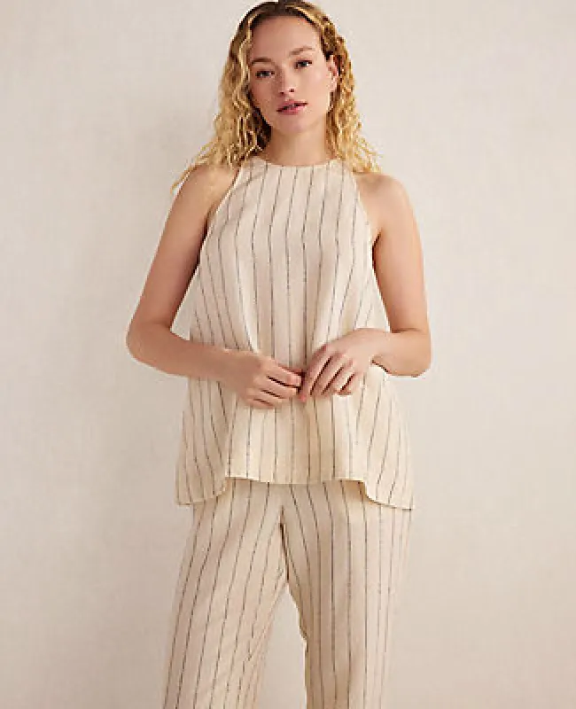 Ann Taylor Haven Well Within Linen Blend Dobby Stripe Top sold by Ann Taylor