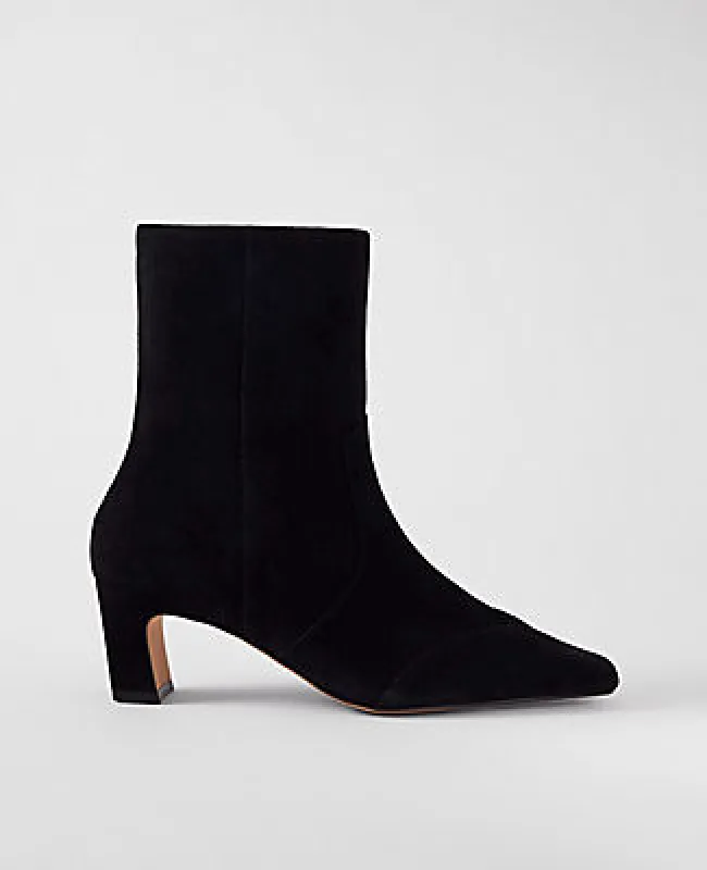 Ann Taylor Suede Skinny Heel Bootie sold by Ann Taylor