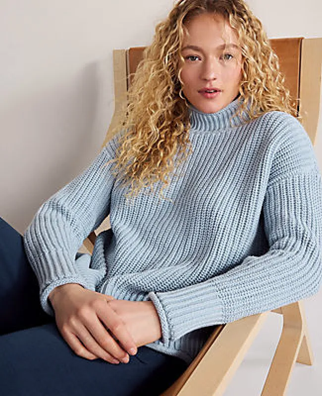 Ann Taylor Haven Well Within Organic Cotton Roll Neck Sweater sold by Ann Taylor