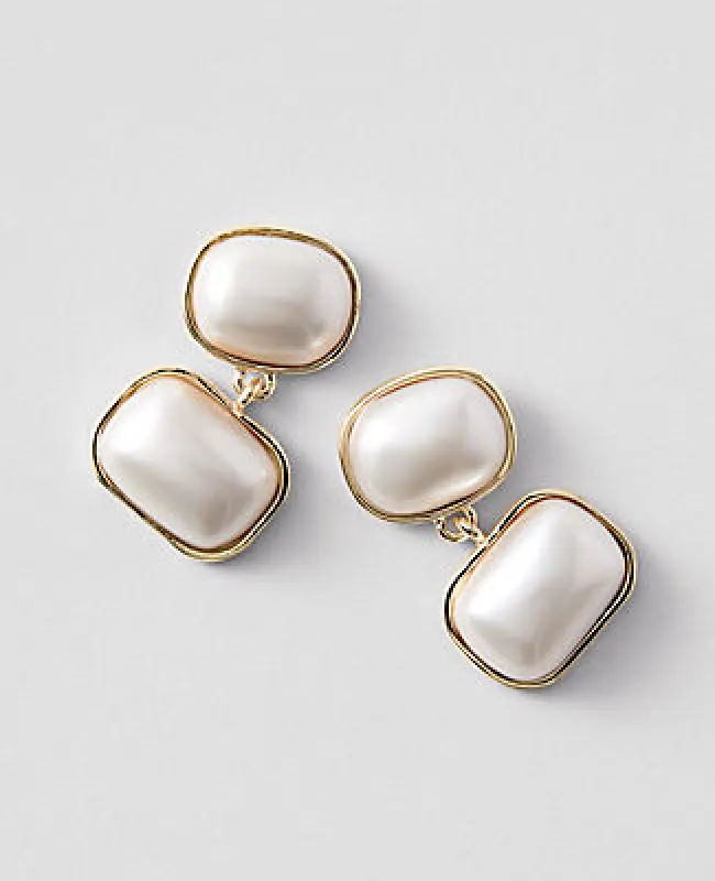 Ann Taylor Double Pearlized Drop Earrings sold by Ann Taylor