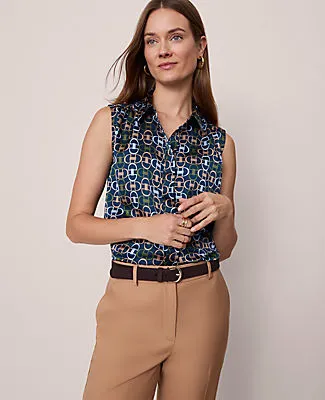 Ann Taylor Chain Link Print Sleeveless Shirt sold by Ann Taylor