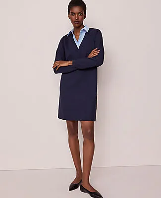 Ann Taylor Collared Ponte Shift Dress sold by Ann Taylor