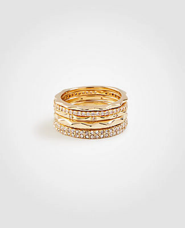 Ann Taylor Crystal Stacked Ring Set sold by Ann Taylor