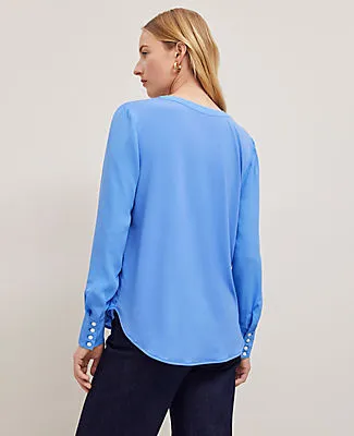 Ann Taylor Mixed Media V-Neck Top sold by Ann Taylor product image thumbnail 2