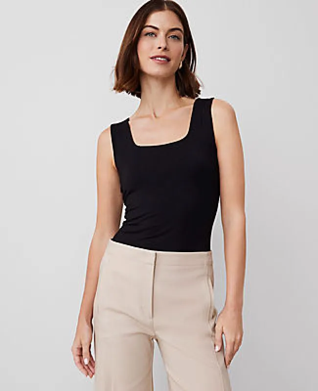 Ann Taylor Petite Square Neck Tank Top sold by Ann Taylor