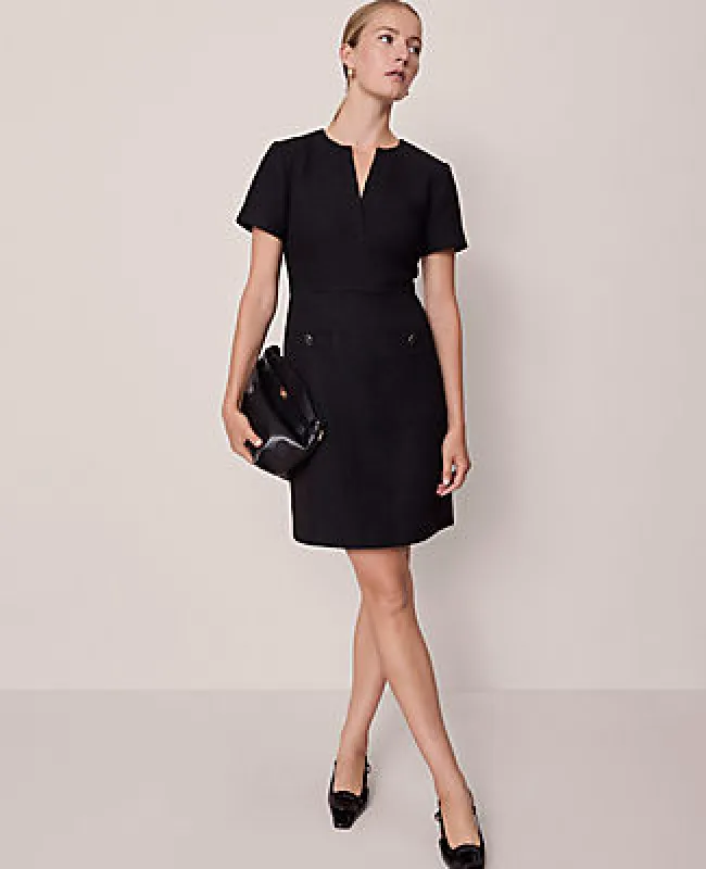 Ann Taylor Tweed Split Neck Sheath Dress sold by Ann Taylor